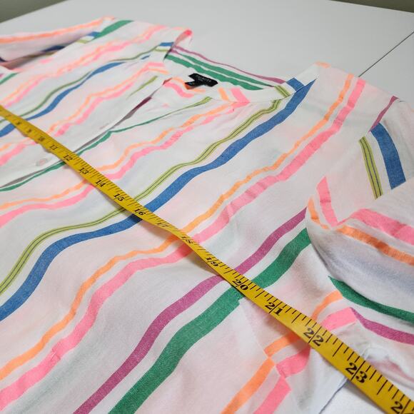 Talbots Womens Sensational Stripe Popover Top Size XL Petite Multicolor Striped - Picture 9 of 10
